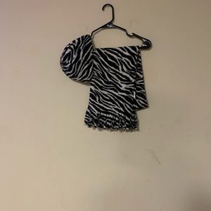 Zebra hat and scarf set